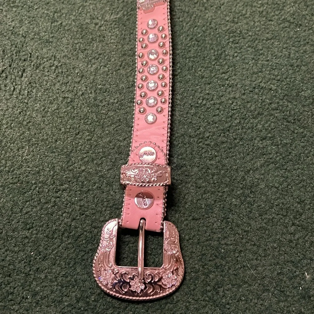 Stylish Pink Belt with Silver Details